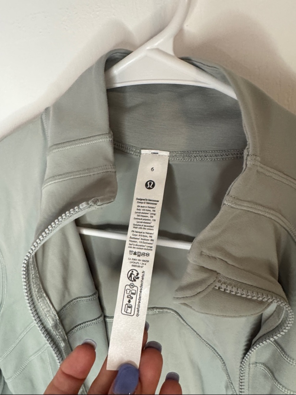 lululemon athletica Light Sage Full-Zip Athletic Jacket size 6 - Picture 2 of 5